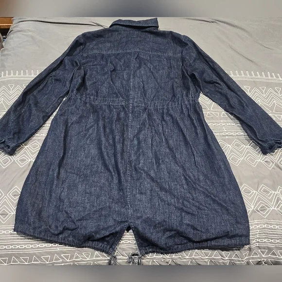 AG Adriano Goldschmied Pause Parka Denim Drawstring Waist Dress Size Medium - Picture 7 of 10